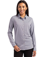 Load image into Gallery viewer, Cutter & Buck Skyline Epic Confidence Recycled Gingham Womens Long Sleeve Dress Shirt