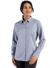 Load image into Gallery viewer, Cutter & Buck Skyline Epic Confidence Recycled Gingham Womens Long Sleeve Dress Shirt