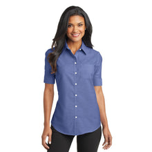 Load image into Gallery viewer, Port Authority® Ladies Short Sleeve SuperPro™ Oxford Shirt