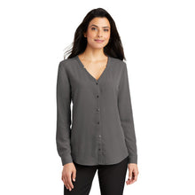 Load image into Gallery viewer, Port Authority ® Ladies Long Sleeve Button-Front Blouse