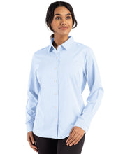 Load image into Gallery viewer, Cutter &amp; Buck Skyline Epic Confidence Recycled Gingham Womens Long Sleeve Dress Shirt

