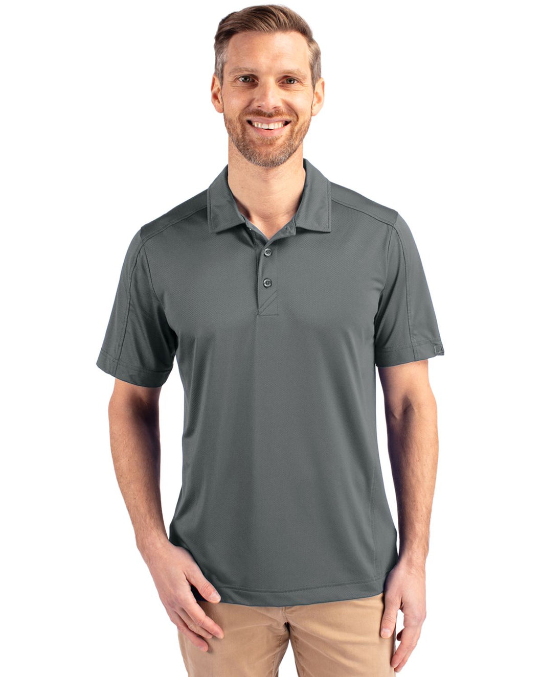 Cutter & Buck Prospect Eco Textured Stretch Recycled Mens Short Sleeve Polo
