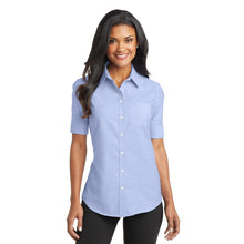 Load image into Gallery viewer, Port Authority® Ladies Short Sleeve SuperPro™ Oxford Shirt
