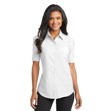 Load image into Gallery viewer, Port Authority® Ladies Short Sleeve SuperPro™ Oxford Shirt
