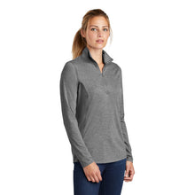 Load image into Gallery viewer, Sport-Tek ® Ladies PosiCharge ® Tri-Blend Wicking 1/4-Zip Pullover (item not work appropriate attire)
