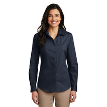 Load image into Gallery viewer, Port Authority® Ladies Long Sleeve Carefree Poplin Shirt
