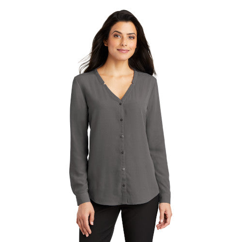 Port Authority ® Ladies Long Sleeve Button-Front Blouse